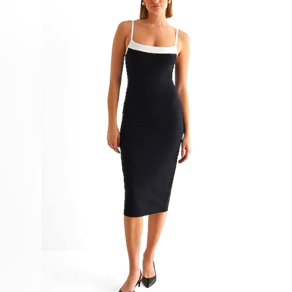 Express Black and White Bodycon Dress